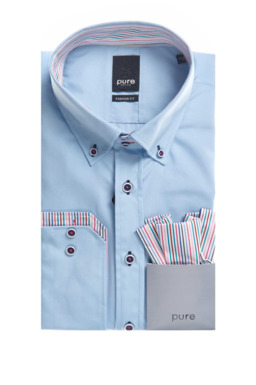 Фото рубашки Прямой силуэт Рубашка PURE, цвет голубой