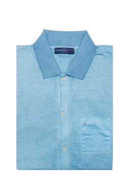 Фото рубашки Приталенный силуэт Рубашка WOOL&Co, цвет голубой