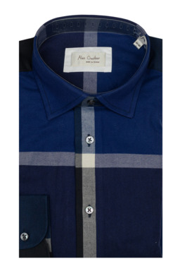 Фото рубашки Прямой силуэт Рубашка ALAIN GAUTHIER, цвет синий