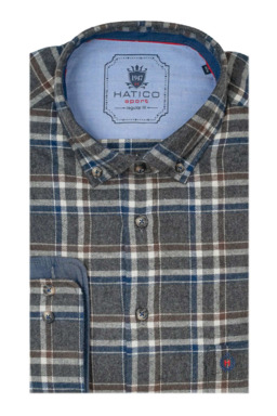 Фото рубашки Прямой силуэт Рубашка HATICO SPORT, цвет серый